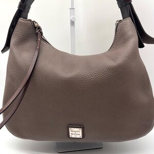 Dooney & Bourke Pebble Grain Leather Hobo Bag – Taupe – Circa 2012 – MSRP $268